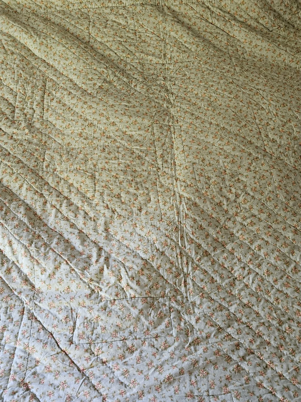 Patchwork Pastel Quilt Set With 3 Shams in Soft Blue, Cream & Pink
